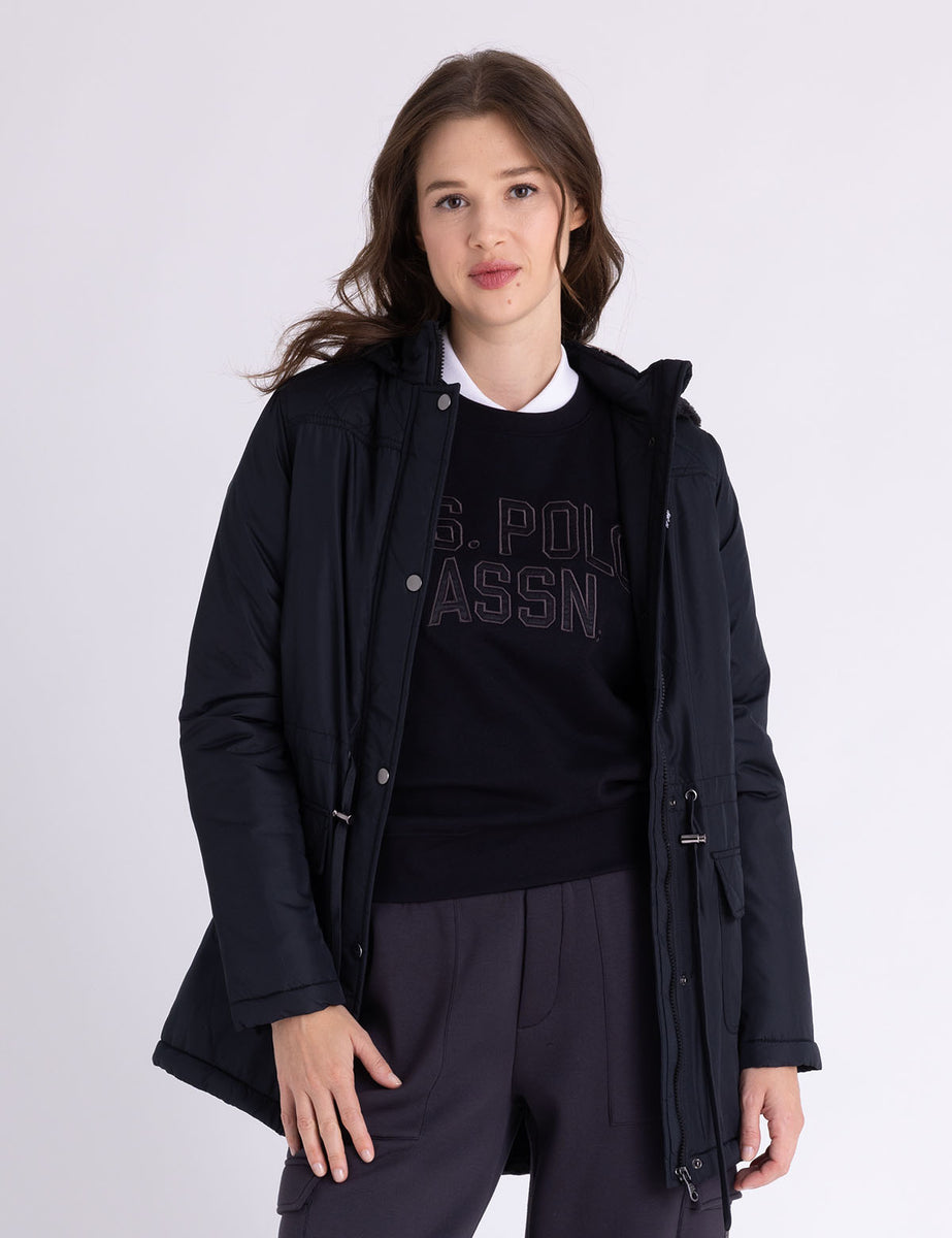 HOODED ANORAK JACKET WITH FAUX FUR– U.S. Polo Assn.