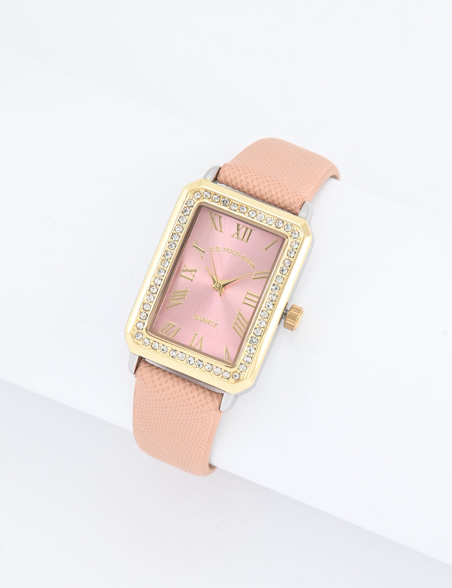 Lady square Gold and Pink Watch Ménilmontant Carré Women main image 4
