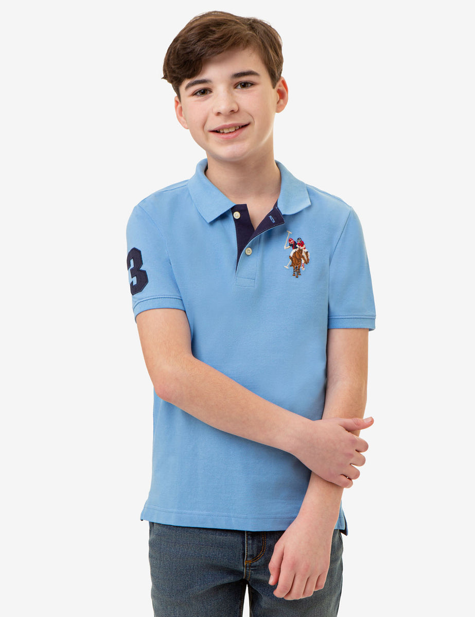BOYS MULTI COLOR LOGO PIQUE POLO SHIRT– U.S. Polo Assn.