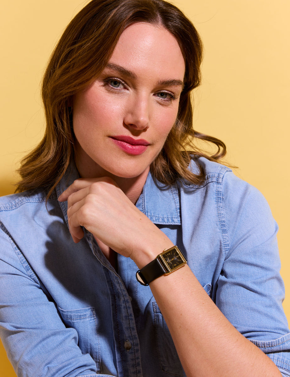 LADIES BLACK STRAP SQUARE WATCH– U.S. Polo Assn.