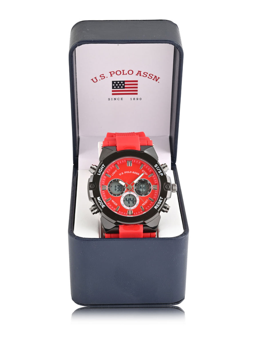 US Polo Assn. Red outlets and black watch