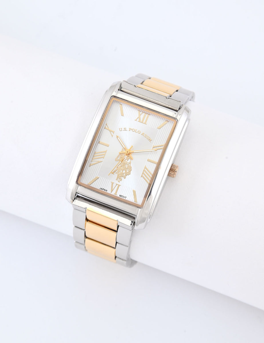 HIS AND HERS TWO TONE SQUARE WATCH SET– U.S. Polo Assn display picture 2