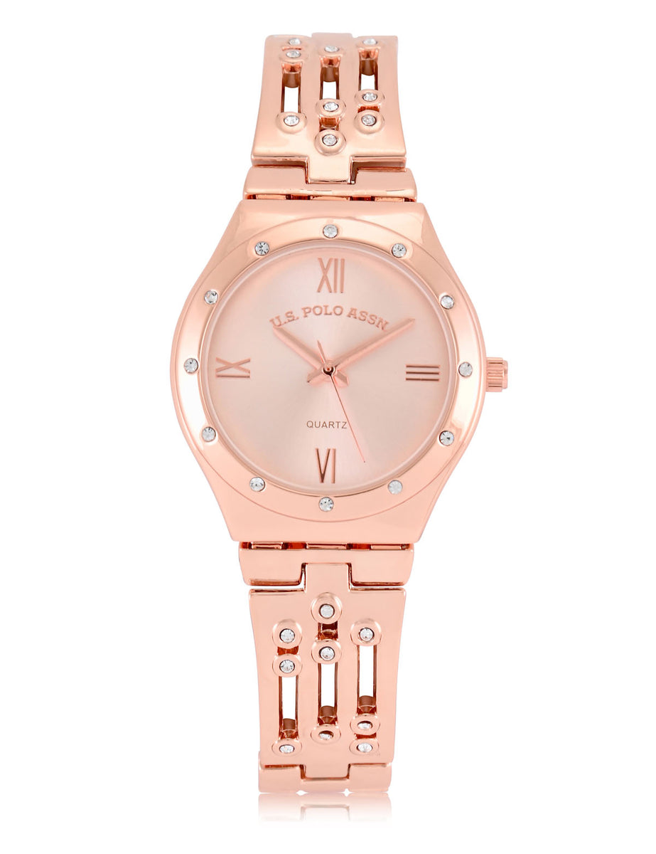 LADIES GOLD ANALOG BRACELET WATCH– U.S. Polo Assn.