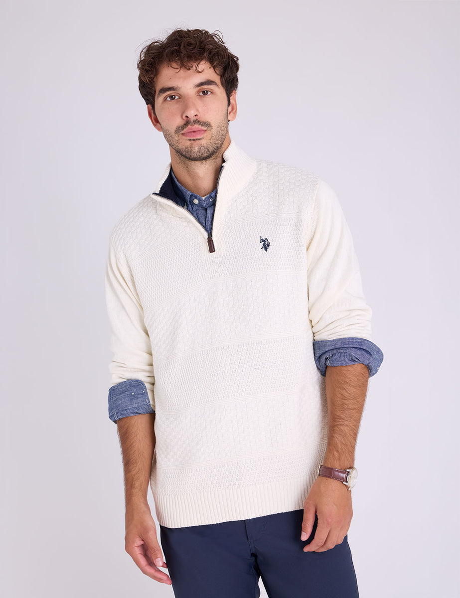 1/4 ZIP TEXTURED SWEATER– U.S. Polo Assn.