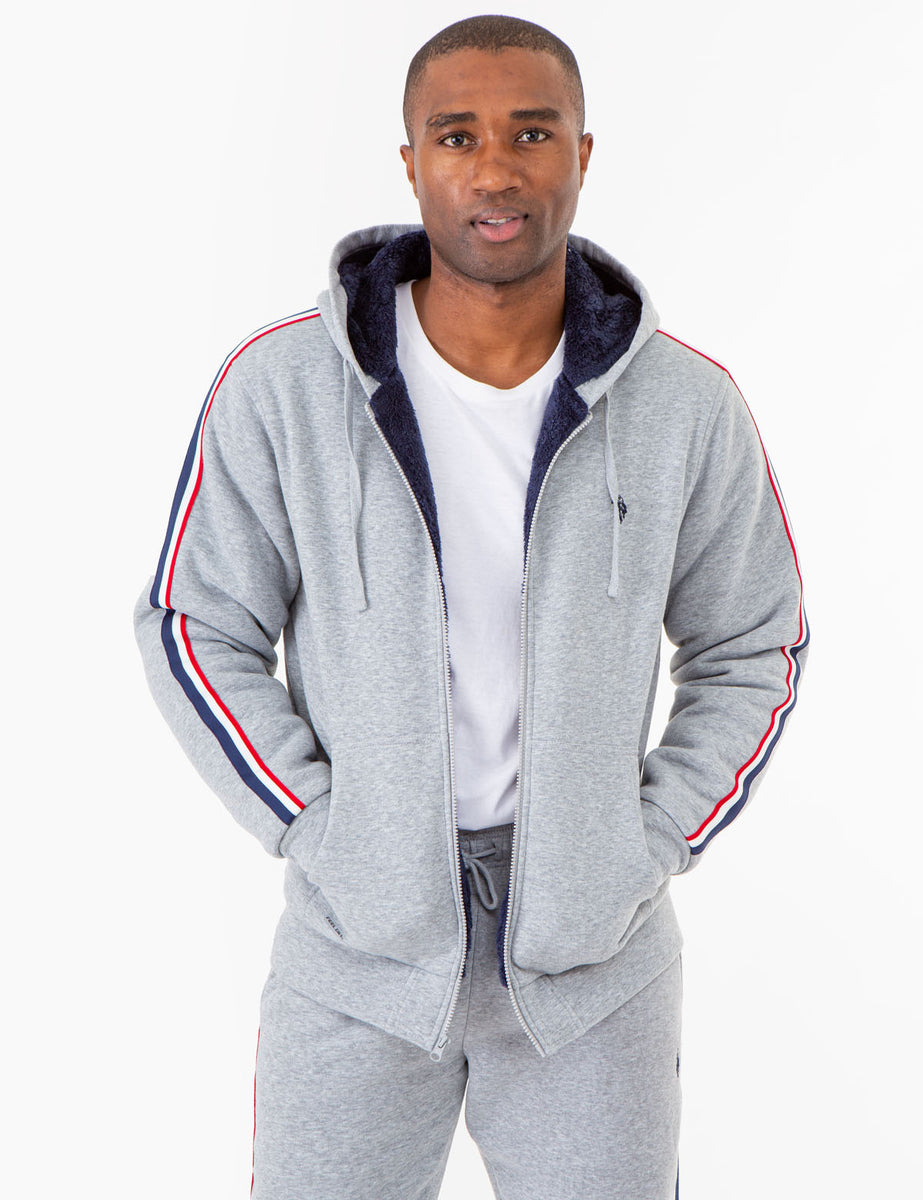 Zipper Us Polo Assn Sherpa Hoodie US Polo Assn Xl Black Hooded