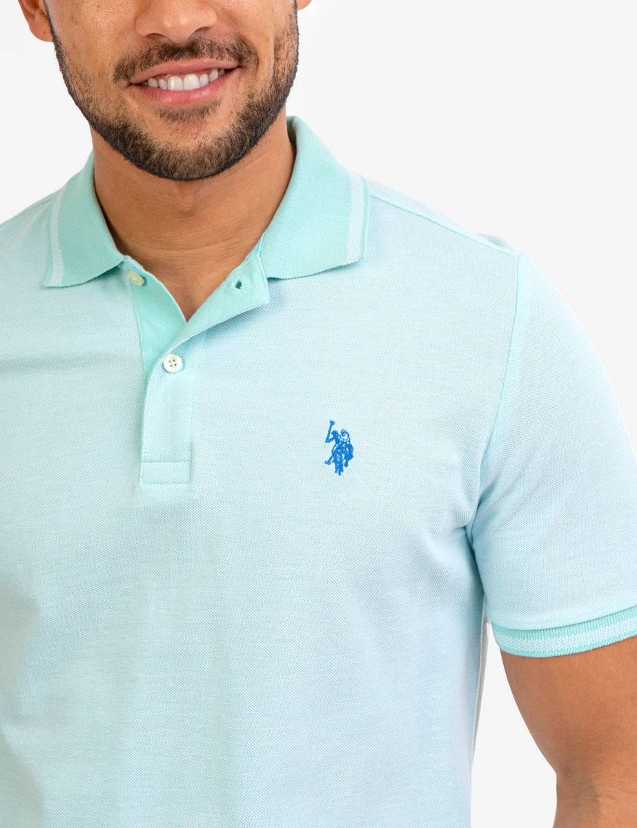 Dunlop Modern Tartan Crest Birdseye Mesh Polo Shirt