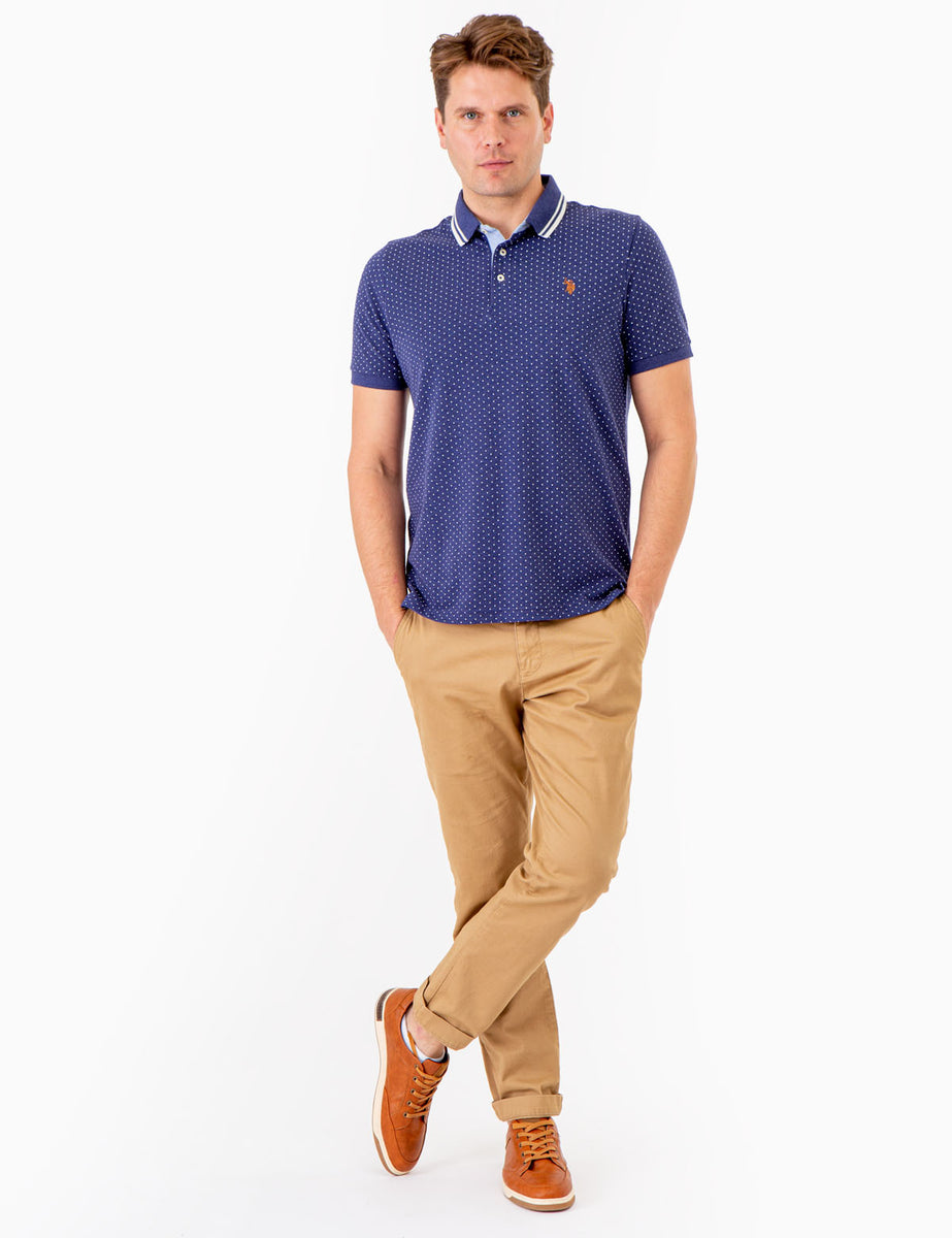 : OTS Men's Poly Dot Polo : Clothing, Shoes & Jewelry