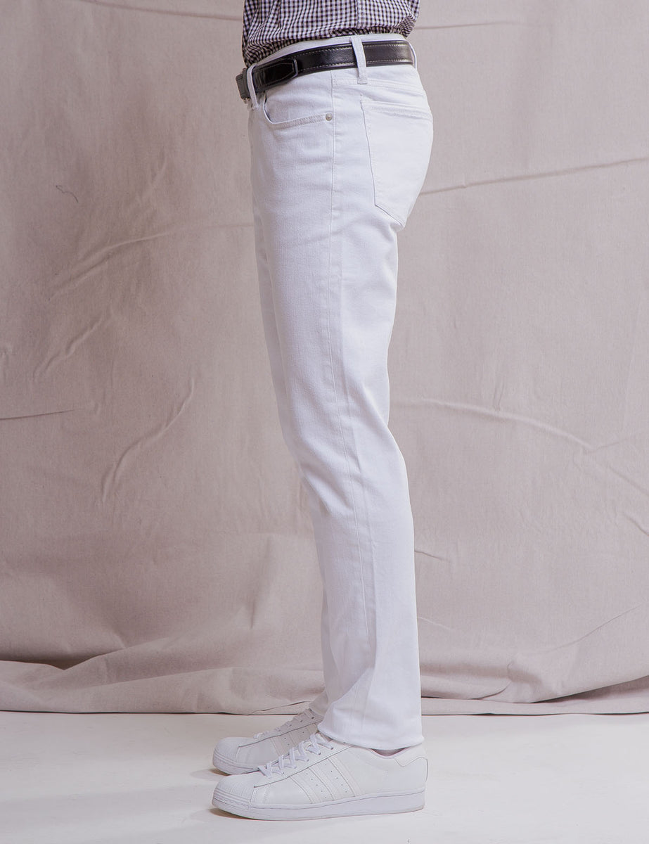 Ralph Lauren Purple Label - Deckwash White Five Pocket Slim Jeans