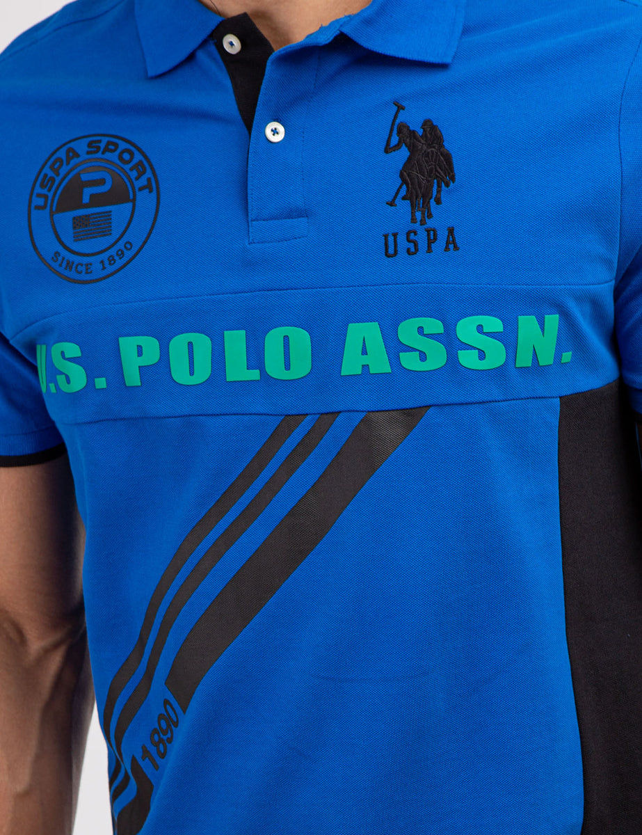 U.S. Polo Assn. Short Sleeve Pieced Sash Pique Polo