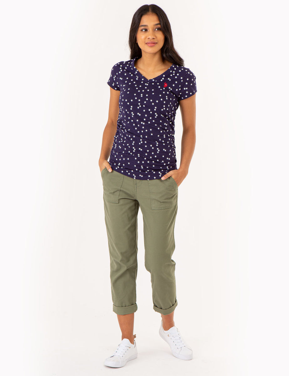 Women's Star Print  Sleeveless Polo Shirt main image 1