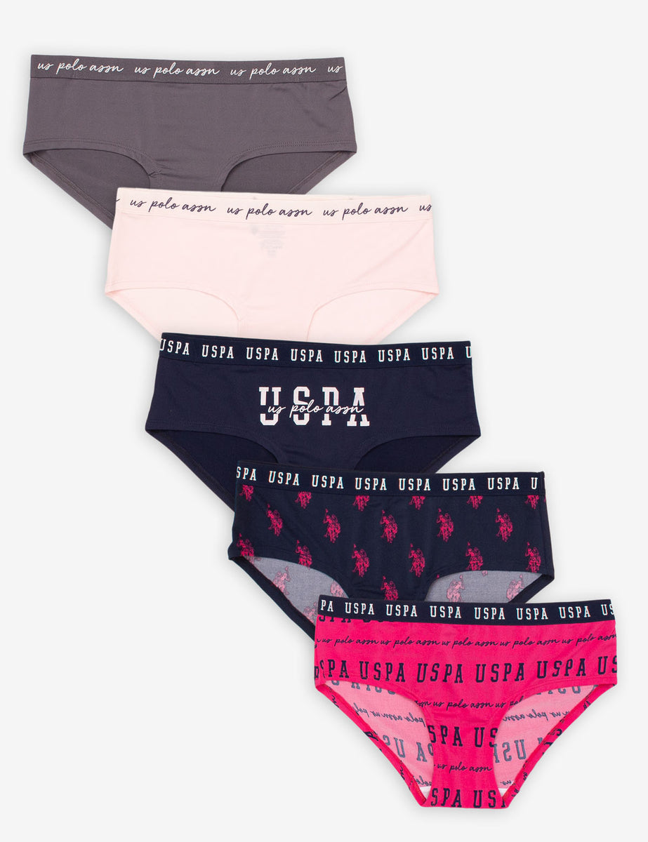 U.S. Polo Assn. Women's Microfiber Hipster Panty Underwear, 3-Pack, Sizes S- 3XL 