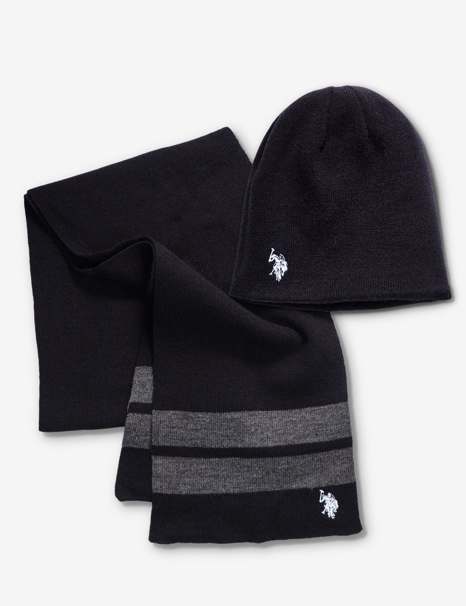 REVERSIBLE BEANIE AND SCARF SET– Polo - Main Image