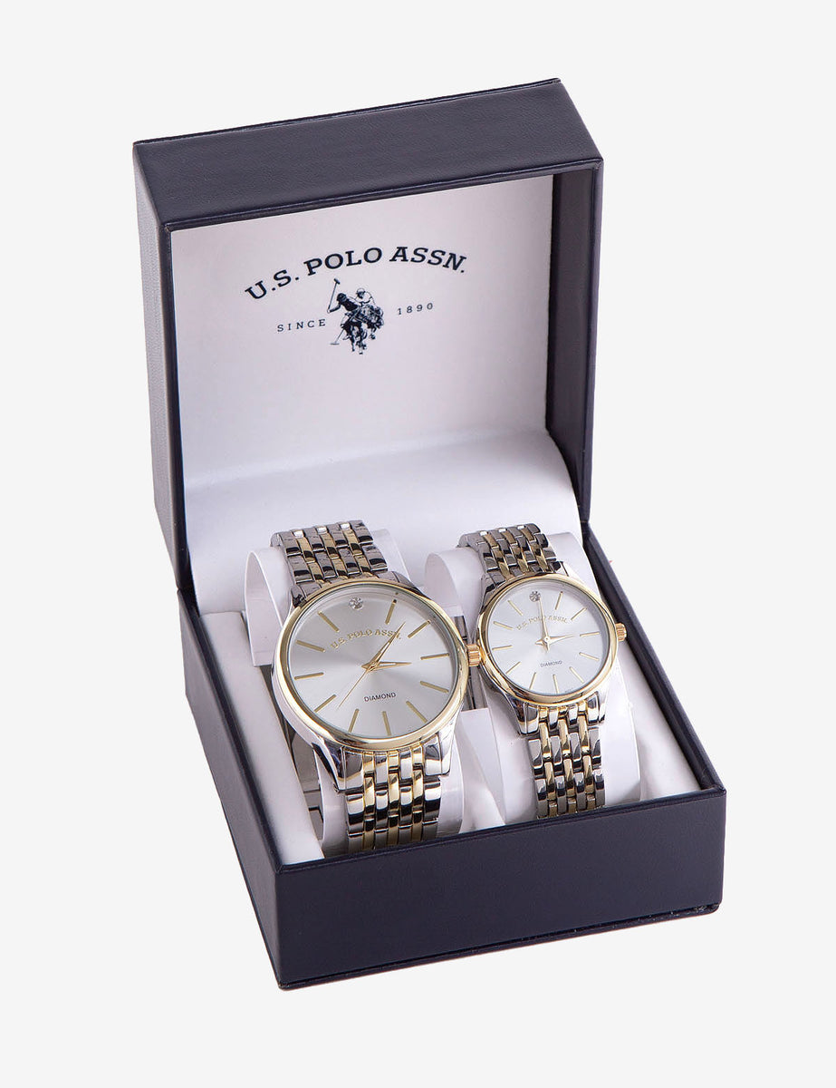 Us polo assn his and sales her watch set