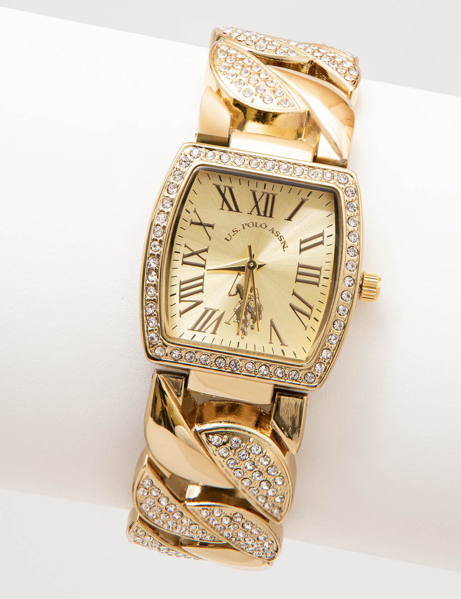 U.S Polo Assn LADIES GOLD EMBELLiSHED CHAIN WATCH WOMEN main image 3