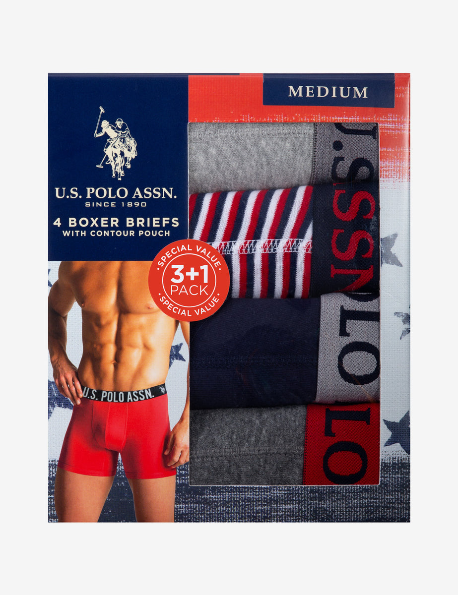 U.S. Polo Assn. Men's Cotton Brief (Pack of 4) (Colors May Vary) 100%  Cotton