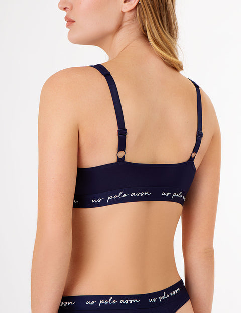 3PK MOLDED CUP CLOSED BACK BRAS WITH ADJUSTABLE STRAPS - U.S. Polo Assn.