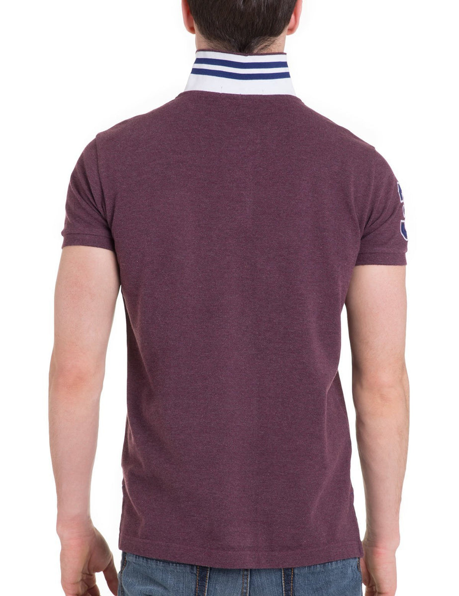 SUPERDRY Classic Pique Polo T-Shirt For Men (Maroon, XL)