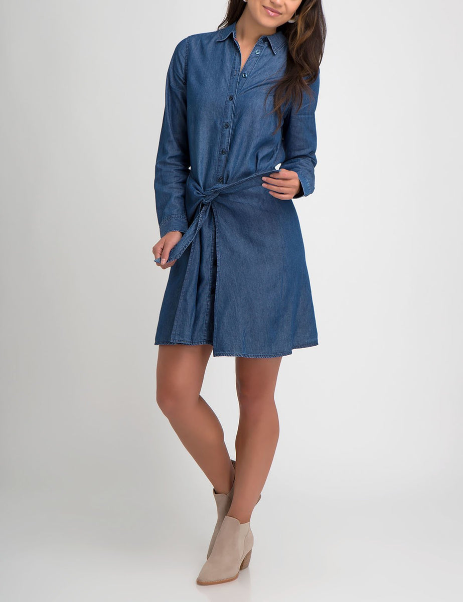 LONG SLEEVE SKIRT WRAP DENIM DRESS– U.S. Polo Assn