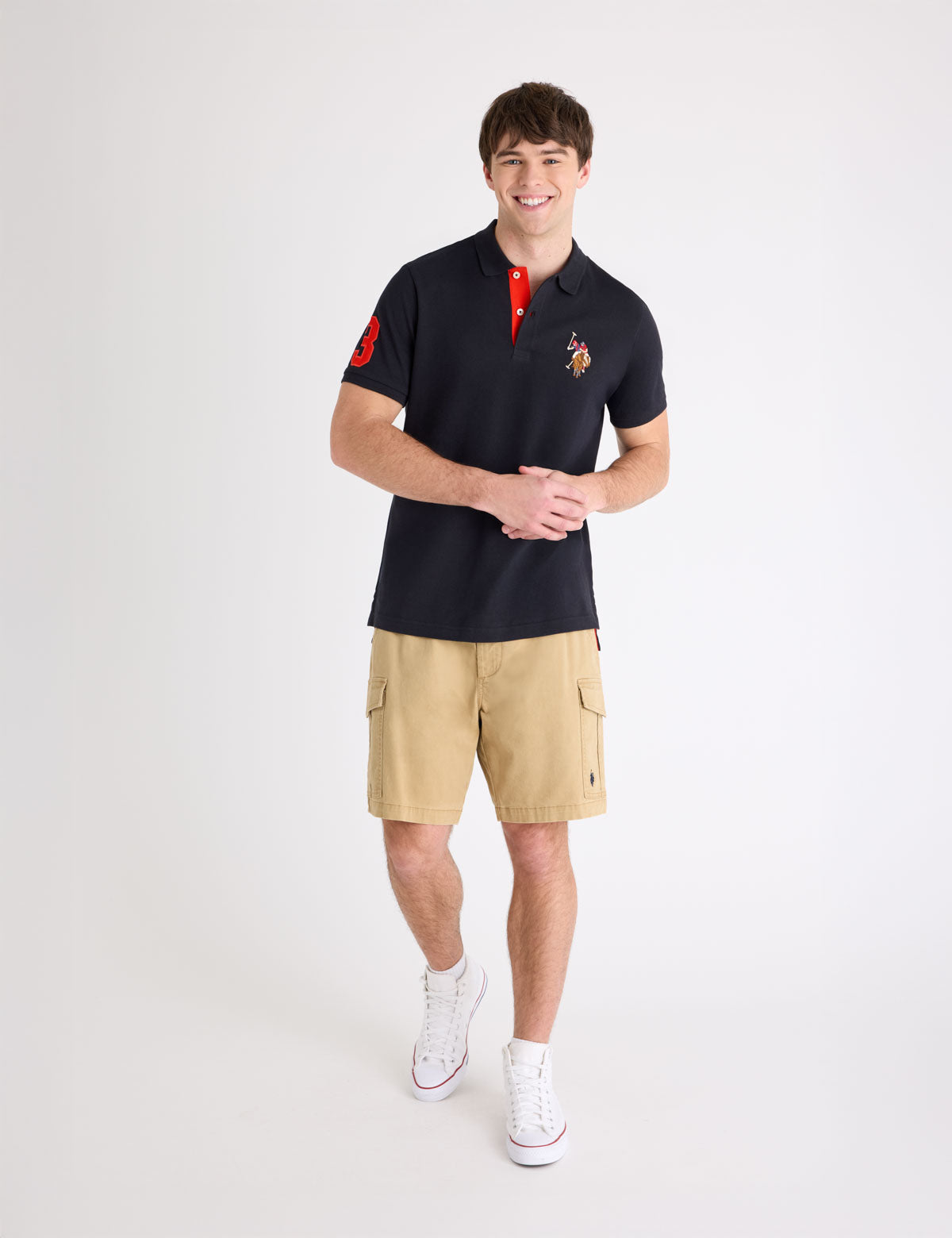 MULTI COLOR BIG LOGO SOLID POLO SHIRT– U.S. Polo Assn.