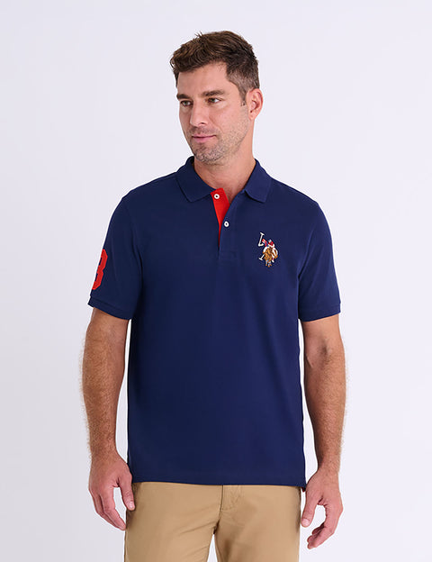 MULTI COLOR BIG LOGO SOLID POLO SHIRT - U.S. Polo Assn.