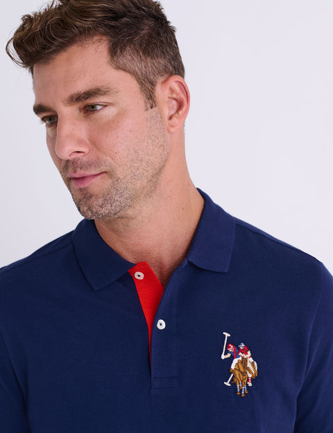 MULTI COLOR BIG LOGO SOLID POLO SHIRT - U.S. Polo Assn.