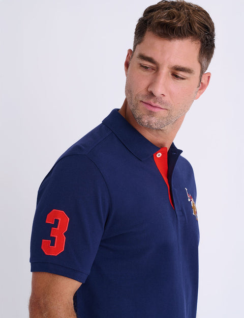 MULTI COLOR BIG LOGO SOLID POLO SHIRT - U.S. Polo Assn.