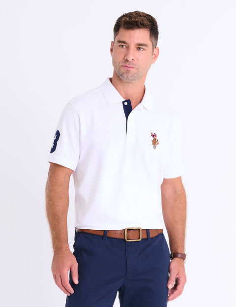 MULTI COLOR BIG LOGO SOLID POLO SHIRT - U.S. Polo Assn.