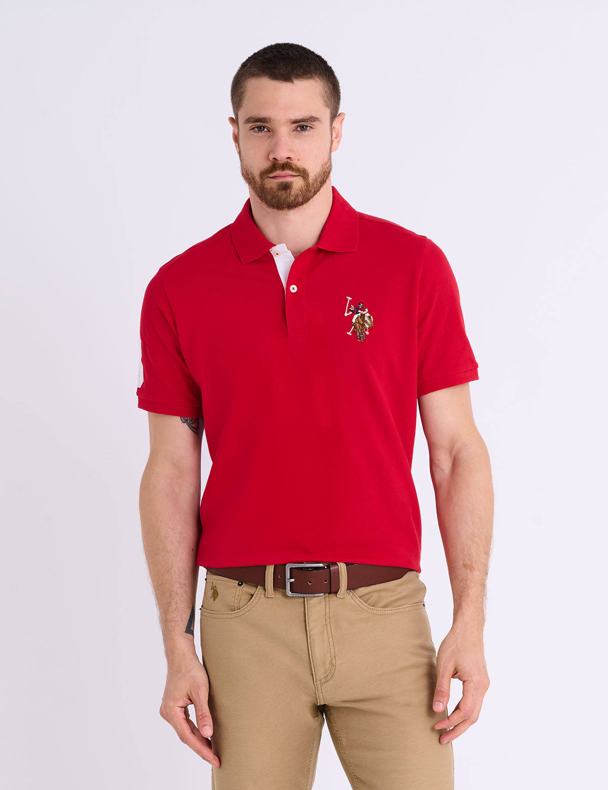 MULTI COLOR BIG LOGO SOLID POLO SHIRT– U.S. Polo Assn.