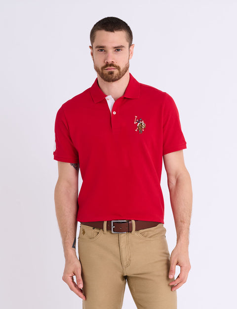 MULTI COLOR BIG LOGO SOLID POLO SHIRT - U.S. Polo Assn.