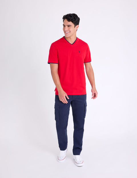 DOUBLE V-NECK T-SHIRT - U.S. Polo Assn.
