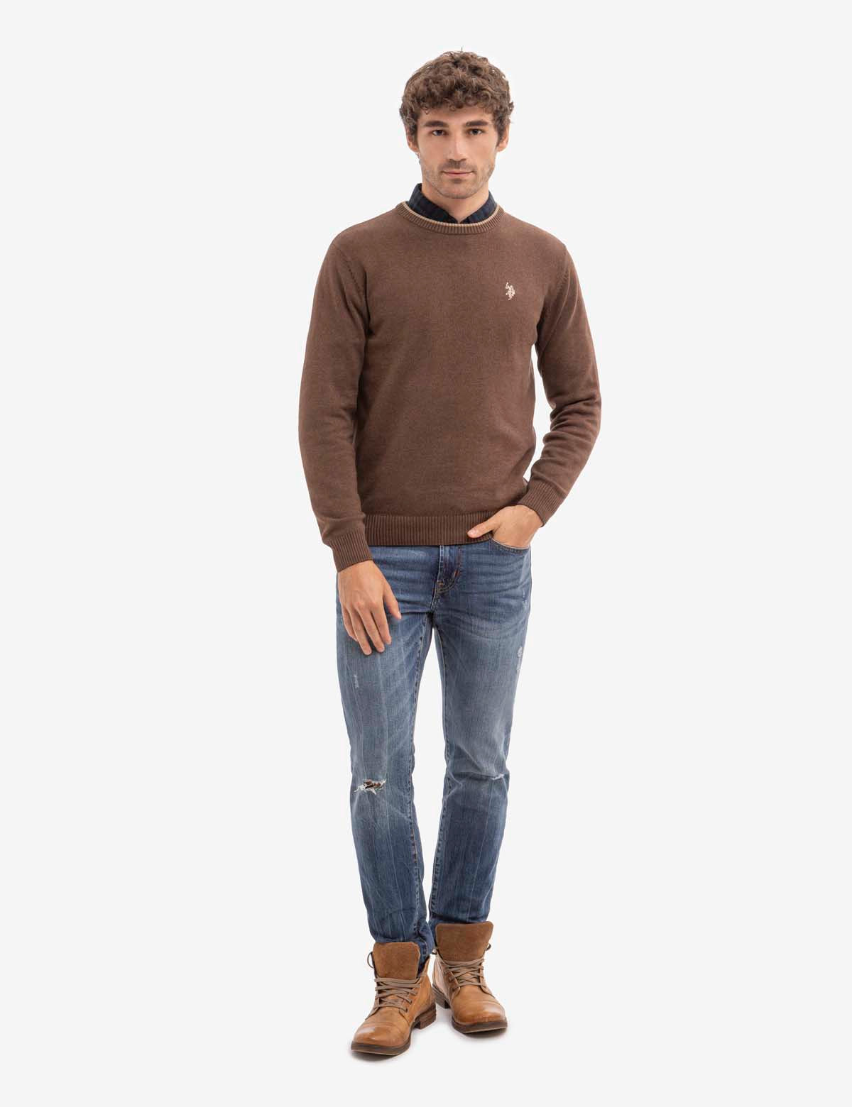 CASSIUS MERINO JERSEY CREW NECK T-SHIRT - BLUE