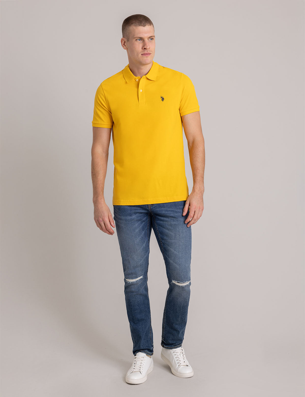Unisex Pique Poloshirt W/ Small Logo- Black
