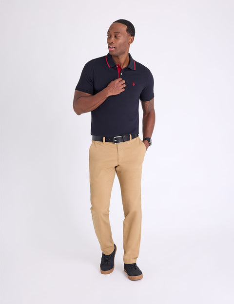 SLIM FIT STRETCH SOLID PIQUE POLO SHIRT - U.S. Polo Assn.