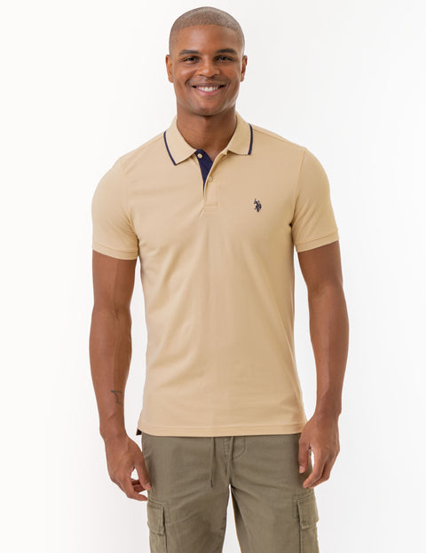 SLIM FIT STRETCH PIQUE SOLID POLO SHIRT - U.S. Polo Assn.