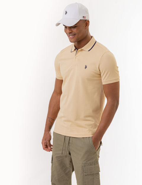 SLIM FIT STRETCH PIQUE SOLID POLO SHIRT - U.S. Polo Assn.