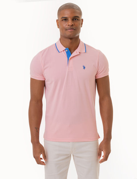 SLIM FIT STRETCH PIQUE SOLID POLO SHIRT - U.S. Polo Assn.