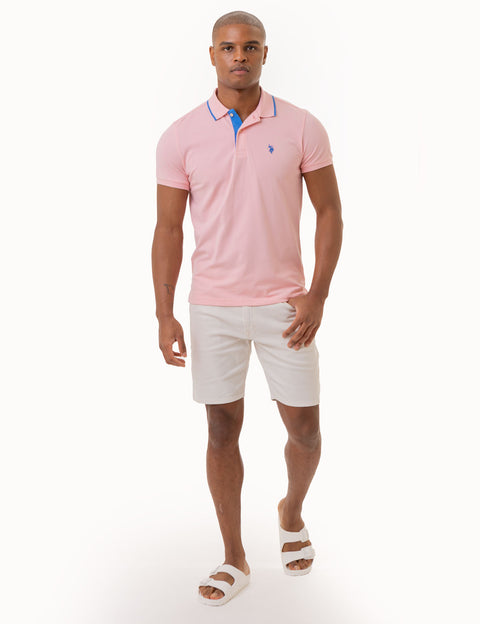 SLIM FIT STRETCH PIQUE SOLID POLO SHIRT - U.S. Polo Assn.