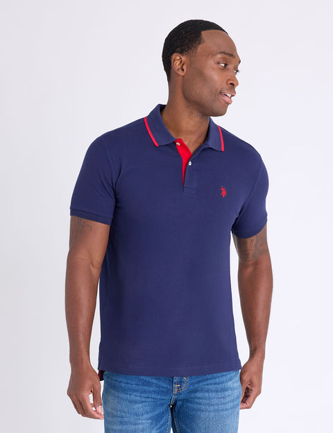 SLIM FIT STRETCH SOLID PIQUE POLO SHIRT - U.S. Polo Assn.