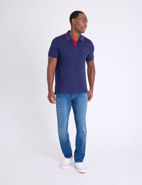 SLIM FIT STRETCH SOLID PIQUE POLO SHIRT - U.S. Polo Assn.