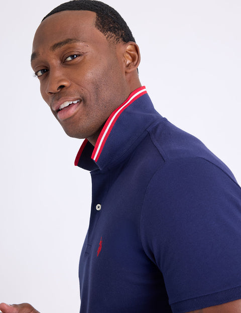 SLIM FIT STRETCH SOLID PIQUE POLO SHIRT - U.S. Polo Assn.