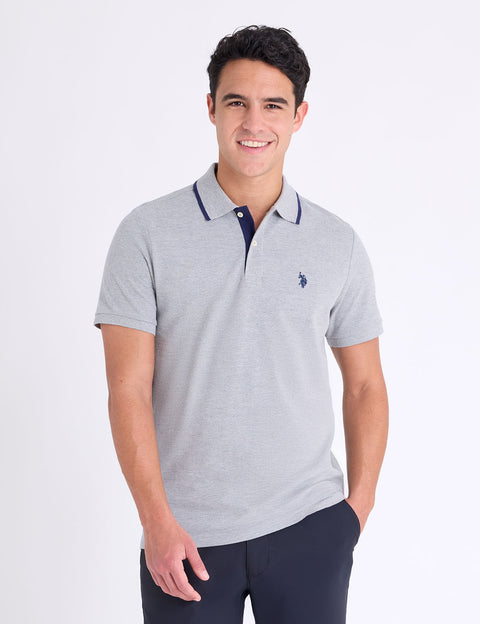 SLIM FIT STRETCH SOLID PIQUE POLO SHIRT - U.S. Polo Assn.