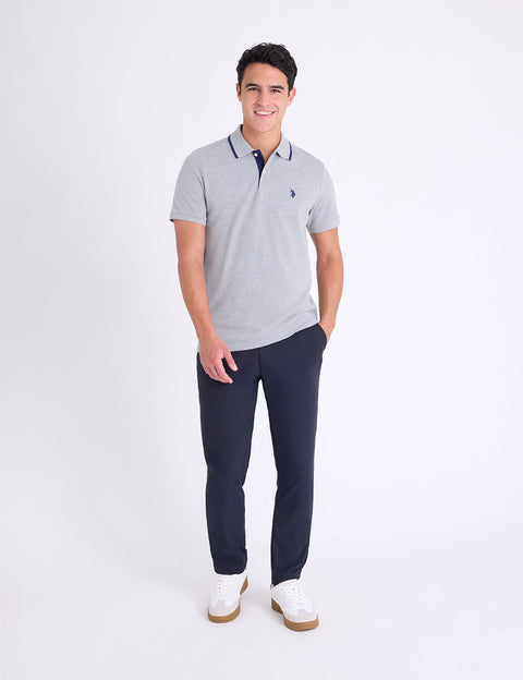 SLIM FIT STRETCH SOLID PIQUE POLO SHIRT - U.S. Polo Assn.
