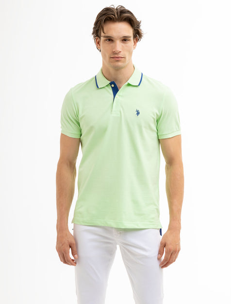 SLIM FIT STRETCH PIQUE SOLID POLO SHIRT - U.S. Polo Assn.