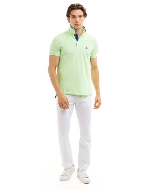 SLIM FIT STRETCH PIQUE SOLID POLO SHIRT - U.S. Polo Assn.