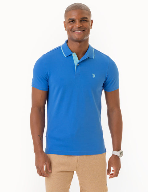 SLIM FIT STRETCH PIQUE SOLID POLO SHIRT - U.S. Polo Assn.