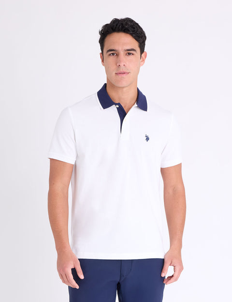 SLIM FIT STRETCH SOLID PIQUE POLO SHIRT - U.S. Polo Assn.