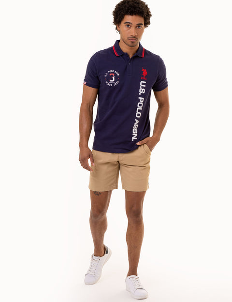 SNAP CLOSURE VERTICAL WORDMARK POLO SHIRT - U.S. Polo Assn.
