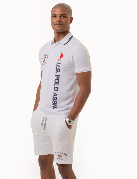 SNAP CLOSURE VERTICAL WORDMARK POLO SHIRT - U.S. Polo Assn.