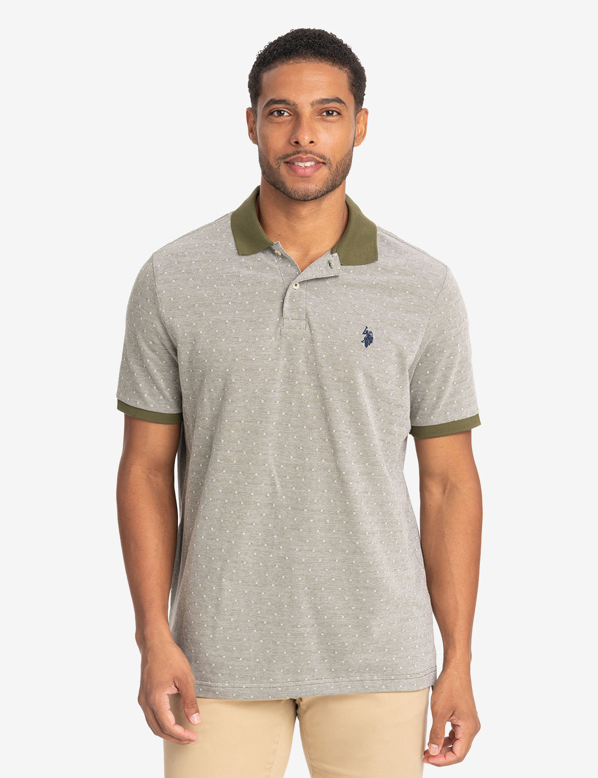 Baillie Modern Tartan Crest Birdseye Mesh Polo Shirt