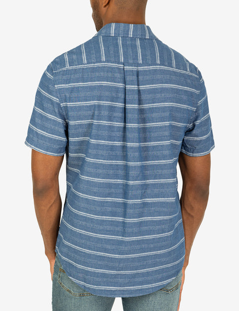 WHITE LABEL STRIPE SHORT SLEEVE WOVEN SHIRT - U.S. Polo Assn.